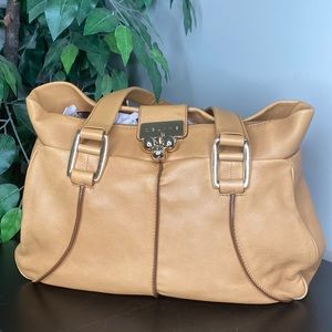 Celine Calf Leather Cognac Bag with Gold Hardware